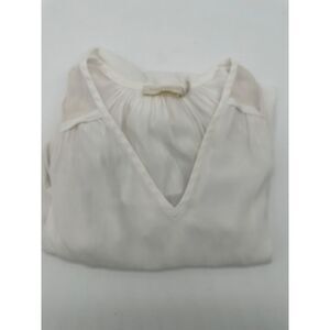 Ramy Brook NY Women’s Silk Top Cut Off Shoulders Sz S/P Bell Sleeves White